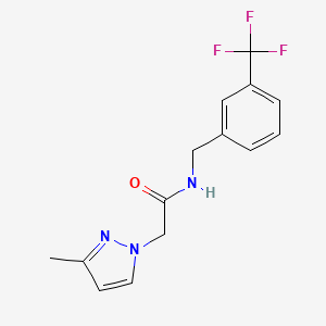 molecular formula C14H14F3N3O B5185454 2-(3-methyl-1H-pyrazol-1-yl)-N-[3-(trifluoromethyl)benzyl]acetamide 