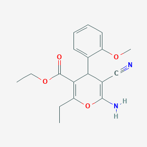 molecular formula C18H20N2O4 B5185460 ethyl 6-amino-5-cyano-2-ethyl-4-(2-methoxyphenyl)-4H-pyran-3-carboxylate 