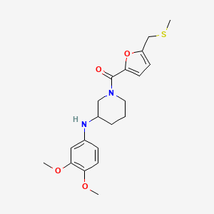 molecular formula C20H26N2O4S B5185465 N-(3,4-dimethoxyphenyl)-1-{5-[(methylthio)methyl]-2-furoyl}-3-piperidinamine 