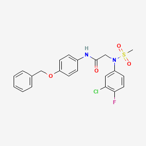 molecular formula C22H20ClFN2O4S B5185469 N~1~-[4-(benzyloxy)phenyl]-N~2~-(3-chloro-4-fluorophenyl)-N~2~-(methylsulfonyl)glycinamide 