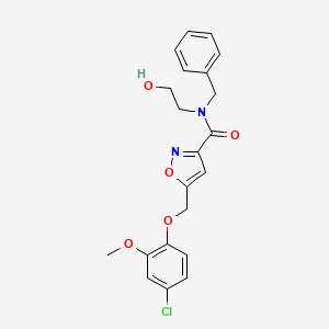 molecular formula C21H21ClN2O5 B5185471 N-benzyl-5-[(4-chloro-2-methoxyphenoxy)methyl]-N-(2-hydroxyethyl)-3-isoxazolecarboxamide 