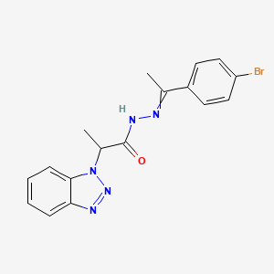 molecular formula C17H16BrN5O B5185478 2-(1H-1,2,3-benzotriazol-1-yl)-N'-[1-(4-bromophenyl)ethylidene]propanohydrazide 