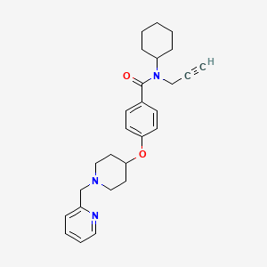 molecular formula C27H33N3O2 B5185485 N-cyclohexyl-N-2-propyn-1-yl-4-{[1-(2-pyridinylmethyl)-4-piperidinyl]oxy}benzamide 