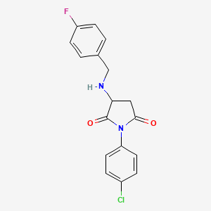 molecular formula C17H14ClFN2O2 B5185499 1-(4-chlorophenyl)-3-[(4-fluorobenzyl)amino]-2,5-pyrrolidinedione 