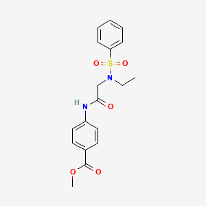 molecular formula C18H20N2O5S B5185501 methyl 4-{[N-ethyl-N-(phenylsulfonyl)glycyl]amino}benzoate 