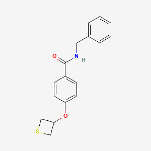 molecular formula C17H17NO2S B5185519 N-benzyl-4-(3-thietanyloxy)benzamide 