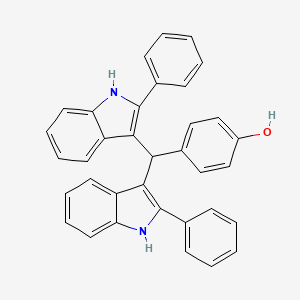 molecular formula C35H26N2O B5185535 4-[bis(2-phenyl-1H-indol-3-yl)methyl]phenol 