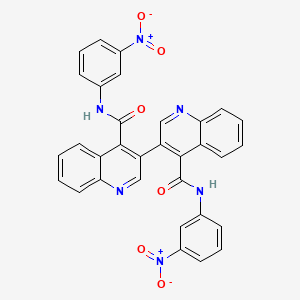 molecular formula C32H20N6O6 B5185552 N,N'-bis(3-nitrophenyl)-3,3'-biquinoline-4,4'-dicarboxamide 