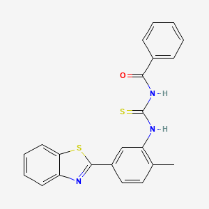 molecular formula C22H17N3OS2 B5185561 N-({[5-(1,3-benzothiazol-2-yl)-2-methylphenyl]amino}carbonothioyl)benzamide 