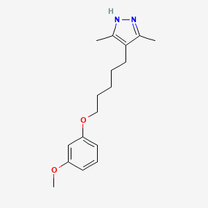 molecular formula C17H24N2O2 B5185562 4-[5-(3-methoxyphenoxy)pentyl]-3,5-dimethyl-1H-pyrazole 