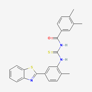 molecular formula C24H21N3OS2 B5185568 N-({[5-(1,3-benzothiazol-2-yl)-2-methylphenyl]amino}carbonothioyl)-3,4-dimethylbenzamide 