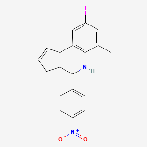 molecular formula C19H17IN2O2 B5185597 8-iodo-6-methyl-4-(4-nitrophenyl)-3a,4,5,9b-tetrahydro-3H-cyclopenta[c]quinoline 