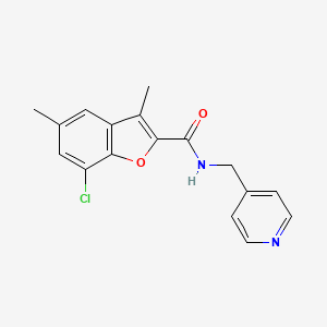 molecular formula C17H15ClN2O2 B5185601 7-chloro-3,5-dimethyl-N-(4-pyridinylmethyl)-1-benzofuran-2-carboxamide 