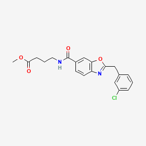 molecular formula C20H19ClN2O4 B5185612 methyl 4-({[2-(3-chlorobenzyl)-1,3-benzoxazol-6-yl]carbonyl}amino)butanoate 