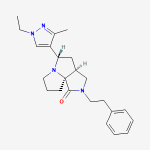 (3aS*,5S*,9aS*)-5-(1-ethyl-3-methyl-1H-pyrazol-4-yl)-2-(2-phenylethyl)hexahydro-7H-pyrrolo[3,4-g]pyrrolizin-1(2H)-one