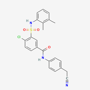 molecular formula C23H20ClN3O3S B5185638 4-chloro-N-[4-(cyanomethyl)phenyl]-3-{[(2,3-dimethylphenyl)amino]sulfonyl}benzamide 