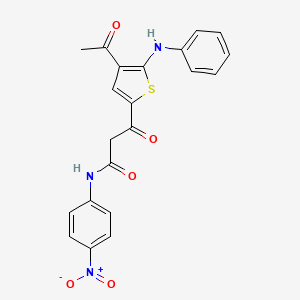 molecular formula C21H17N3O5S B5185659 3-(4-acetyl-5-anilino-2-thienyl)-N-(4-nitrophenyl)-3-oxopropanamide 