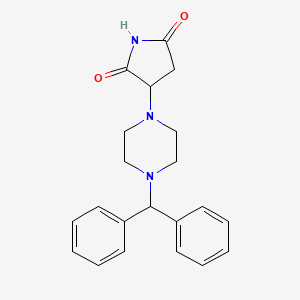 molecular formula C21H23N3O2 B5185668 3-[4-(diphenylmethyl)-1-piperazinyl]-2,5-pyrrolidinedione 