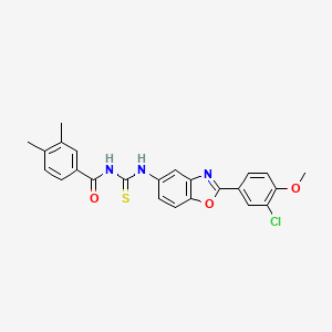 molecular formula C24H20ClN3O3S B5185701 N-({[2-(3-chloro-4-methoxyphenyl)-1,3-benzoxazol-5-yl]amino}carbonothioyl)-3,4-dimethylbenzamide 