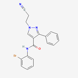 molecular formula C19H15BrN4O B5185723 N-(2-bromophenyl)-1-(2-cyanoethyl)-3-phenyl-1H-pyrazole-4-carboxamide 