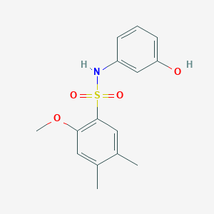 molecular formula C15H17NO4S B5185725 N-(3-hydroxyphenyl)-2-methoxy-4,5-dimethylbenzenesulfonamide 