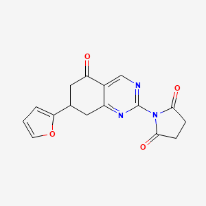 molecular formula C16H13N3O4 B5185727 1-[7-(2-furyl)-5-oxo-5,6,7,8-tetrahydro-2-quinazolinyl]-2,5-pyrrolidinedione 