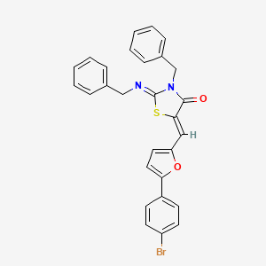 molecular formula C28H21BrN2O2S B5185732 3-benzyl-2-(benzylimino)-5-{[5-(4-bromophenyl)-2-furyl]methylene}-1,3-thiazolidin-4-one 
