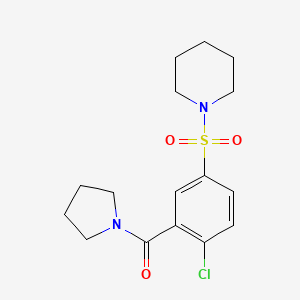 molecular formula C16H21ClN2O3S B5185739 1-{[4-chloro-3-(1-pyrrolidinylcarbonyl)phenyl]sulfonyl}piperidine 