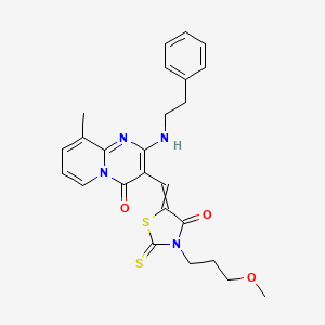 molecular formula C25H26N4O3S2 B5185746 3-{[3-(3-methoxypropyl)-4-oxo-2-thioxo-1,3-thiazolidin-5-ylidene]methyl}-9-methyl-2-[(2-phenylethyl)amino]-4H-pyrido[1,2-a]pyrimidin-4-one 