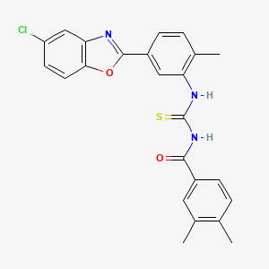 N-({[5-(5-chloro-1,3-benzoxazol-2-yl)-2-methylphenyl]amino}carbonothioyl)-3,4-dimethylbenzamide