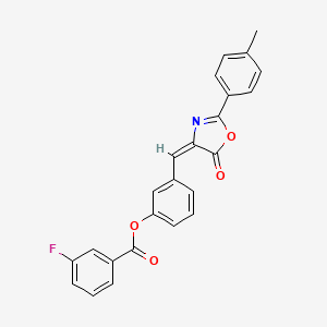 molecular formula C24H16FNO4 B5185766 3-{[2-(4-methylphenyl)-5-oxo-1,3-oxazol-4(5H)-ylidene]methyl}phenyl 3-fluorobenzoate 
