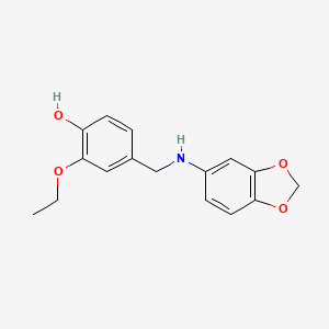 molecular formula C16H17NO4 B5185767 4-[(1,3-benzodioxol-5-ylamino)methyl]-2-ethoxyphenol 
