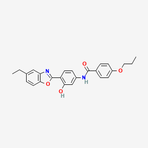 molecular formula C25H24N2O4 B5185775 N-[4-(5-ethyl-1,3-benzoxazol-2-yl)-3-hydroxyphenyl]-4-propoxybenzamide 