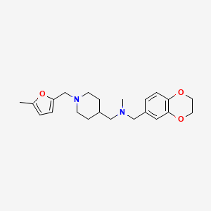 molecular formula C22H30N2O3 B5185782 (2,3-dihydro-1,4-benzodioxin-6-ylmethyl)methyl({1-[(5-methyl-2-furyl)methyl]-4-piperidinyl}methyl)amine 