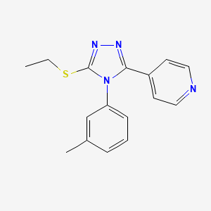 4-[5-(ethylthio)-4-(3-methylphenyl)-4H-1,2,4-triazol-3-yl]pyridine