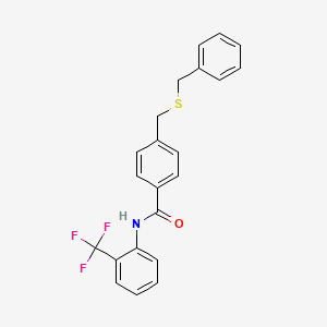molecular formula C22H18F3NOS B5185822 4-[(benzylthio)methyl]-N-[2-(trifluoromethyl)phenyl]benzamide 
