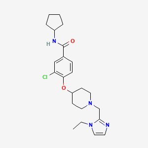 molecular formula C23H31ClN4O2 B5185824 3-chloro-N-cyclopentyl-4-({1-[(1-ethyl-1H-imidazol-2-yl)methyl]-4-piperidinyl}oxy)benzamide 
