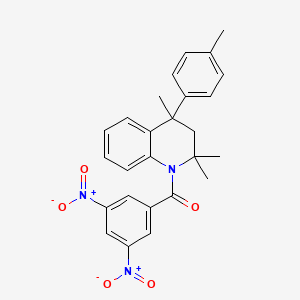 molecular formula C26H25N3O5 B5185840 1-(3,5-dinitrobenzoyl)-2,2,4-trimethyl-4-(4-methylphenyl)-1,2,3,4-tetrahydroquinoline 