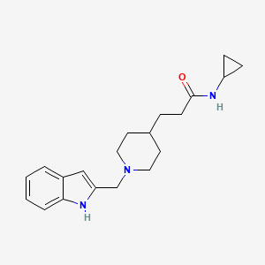 molecular formula C20H27N3O B5185888 N-cyclopropyl-3-[1-(1H-indol-2-ylmethyl)-4-piperidinyl]propanamide 