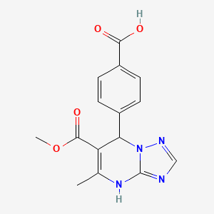 molecular formula C15H14N4O4 B5185892 4-[6-(methoxycarbonyl)-5-methyl-4,7-dihydro[1,2,4]triazolo[1,5-a]pyrimidin-7-yl]benzoic acid 