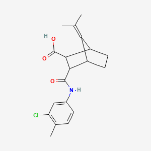 molecular formula C19H22ClNO3 B5185926 3-{[(3-chloro-4-methylphenyl)amino]carbonyl}-7-(1-methylethylidene)bicyclo[2.2.1]heptane-2-carboxylic acid 