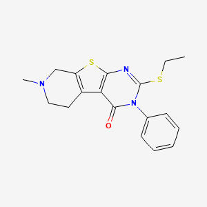 molecular formula C18H19N3OS2 B5185931 2-(ethylthio)-7-methyl-3-phenyl-5,6,7,8-tetrahydropyrido[4',3':4,5]thieno[2,3-d]pyrimidin-4(3H)-one 