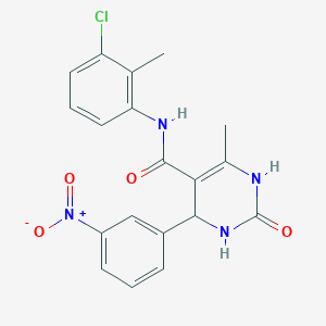 molecular formula C19H17ClN4O4 B5185938 N-(3-chloro-2-methylphenyl)-6-methyl-4-(3-nitrophenyl)-2-oxo-1,2,3,4-tetrahydro-5-pyrimidinecarboxamide 