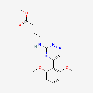 molecular formula C16H20N4O4 B5185953 methyl 4-{[5-(2,6-dimethoxyphenyl)-1,2,4-triazin-3-yl]amino}butanoate 