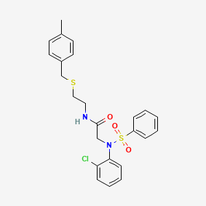 molecular formula C24H25ClN2O3S2 B5185957 N~2~-(2-chlorophenyl)-N~1~-{2-[(4-methylbenzyl)thio]ethyl}-N~2~-(phenylsulfonyl)glycinamide 