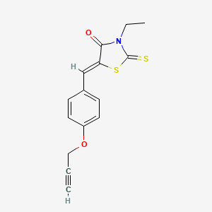 molecular formula C15H13NO2S2 B5185989 3-ethyl-5-[4-(2-propyn-1-yloxy)benzylidene]-2-thioxo-1,3-thiazolidin-4-one 