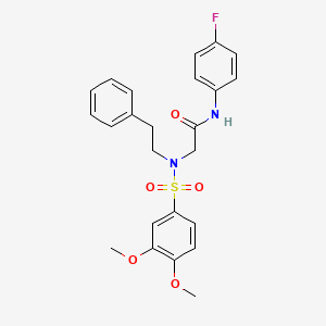 molecular formula C24H25FN2O5S B5186007 N~2~-[(3,4-dimethoxyphenyl)sulfonyl]-N~1~-(4-fluorophenyl)-N~2~-(2-phenylethyl)glycinamide 