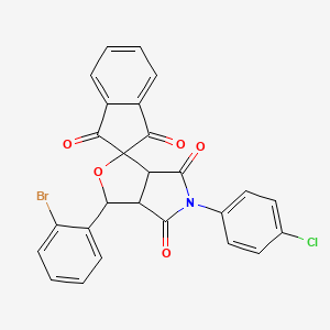 molecular formula C26H15BrClNO5 B5186039 3-(2-bromophenyl)-5-(4-chlorophenyl)-3a,6a-dihydrospiro[furo[3,4-c]pyrrole-1,2'-indene]-1',3',4,6(3H,5H)-tetrone 
