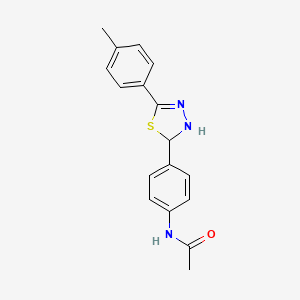 molecular formula C17H17N3OS B5186049 N-{4-[5-(4-methylphenyl)-2,3-dihydro-1,3,4-thiadiazol-2-yl]phenyl}acetamide 