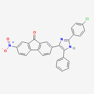 molecular formula C28H16ClN3O3 B5186052 2-[2-(4-chlorophenyl)-5-phenyl-1H-imidazol-4-yl]-7-nitro-9H-fluoren-9-one 